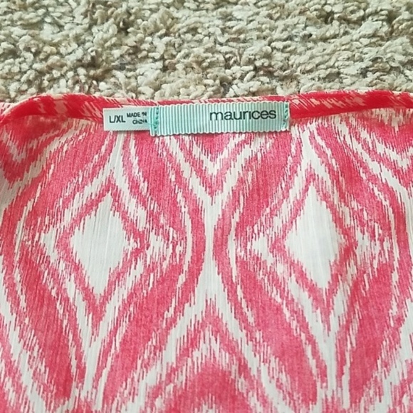 Coral Fringed Kimono - Maurices - Picture 7 of 8